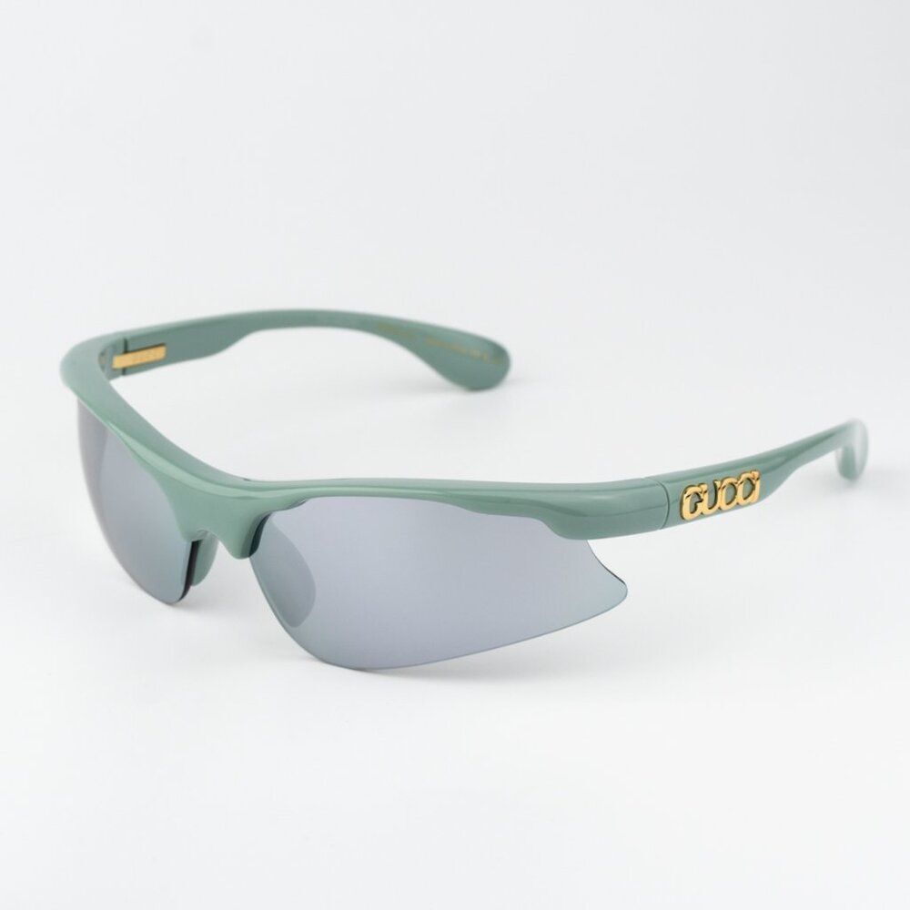 SALE! Gucci Men Sunglasses Green Silver Mirror Mask GG1774S 005 BRAND NEW - Picture 1 of 9